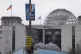 Election posters hang on a lamp post in front of the Reichst