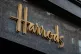 A general view of sign frontage on the Harrods department st