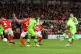 Norwich City's Onel Hernandez (right) scores the only goal o