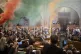 MPs of Momentum protest with flares during the plenary sessi