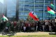 The crowd at the unveiling of a plaque in Sheffield commemor