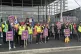 Unions lobby in front of the Senedd