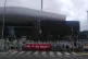 Climate activists outside an incinerator in Aberdeen, July 1