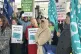 Trade unionists protest against the Welsh government's budge
