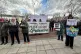 Campaigners demonstrate outside Swansea's Guildhall