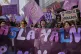 Women chant slogans during a protest marking International W