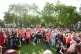 Infected blood campaigners meeting in Parliament Square in L
