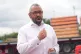 James Cleverly speaks to the media during a visit to Swain G