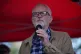 Jeremy Corbyn speaks during a protest organised by the Rail,