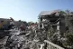 Emergency workers arrive at the scene of an Israeli air stri