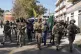 Lebanese citizens shout slogans against Israel as they try t