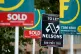 Letting and estate agents signs outside flats in London