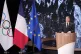French President Emmanuel Macron delivers a speech during th