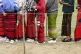 Tangkhul Nagas stand in a queue to cast their votes in Shang
