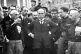 Italian fascist leader Benito Mussolini (centre) during the 