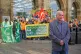 RMT general secretary Mick Lynch joins the picket line outsi