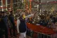 Prime Minister Narendra Modi is greeted by supporters as he 