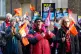 Members of the National Education Union (NEU) hold a rally o