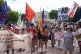 People from various groups protest outside the White House i
