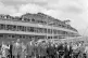 A crowd of people at Heathrow Airport, who had waited to see