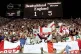 England fans celebrate the final score against Germany, show