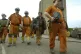 Miners leave Wistow Mine, Yorkshire, for the last time as it