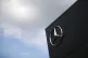 Mercedes Logo during the paddock day for the 2015 Italian Gr