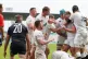 England's Jack Singleton (centre right) celebrates scoring a