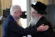 Jeremy Corbyn meets with Rabbi Pinter (right) after deliveri