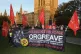 Campaigners from the Orgreave Truth and Justice Campaign on 