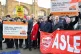 Mick Whelan (fifth from right) joins an Aslef protest 