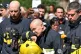 Firefighters during a minute's silence for the victims of th