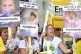 Campaigners stage a protest outside Downing Street in centra