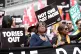 Diane Abbott joins with people assembled in Portland Place i