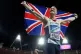 Greg Rutherford celebrates after winning the men's long jump