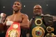 Anthony Joshua celebrates with his father, Robert