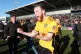 Newport County's Mark O'Brien celebrates victory 