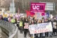 Students take part in a protest in Leeds city centre, to sup