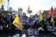 Demonstrators block traffic in Parliament Square, London las