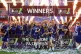 Chelsea women's team celebrates winning the FA Cup yesterday