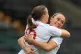 England's Fran Kirby (left) celebrates with Lucy Bronze afte