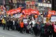 Strikers march to Glasgow Council's city chambers for a mass
