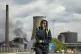 Workers leave the steelworks plant in Scunthorpe, May 2019