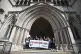 Protesters celebrate outside the Royal Courts of Justice, Lo