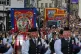 Pipe bands and banners parade through Durham during the Durh