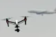 A drone flying in Hanworth Park in west London in 2017