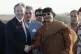 Former PM ony Blair (left) and Libyan leader Muammar Gaddafi