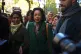 Journalist, writer and broadcaster Samira Ahmed (centre) and
