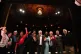 Labour Party leader Jeremy Corbyn (centre) on stage with col