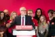 Former Labour Party leader Jeremy Corbyn surrounded by young